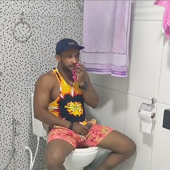 My friend asked to use my bathroom and it took a while I went to see what happened