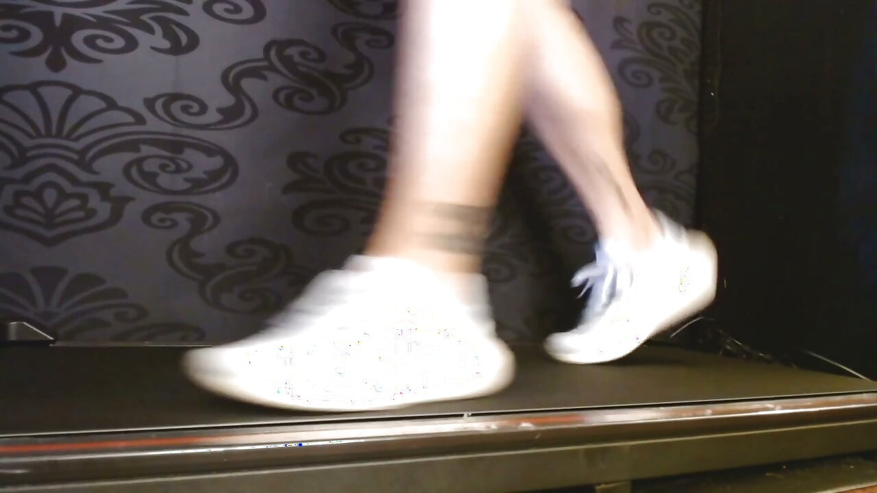 Blue Adidas Sneakers Walking