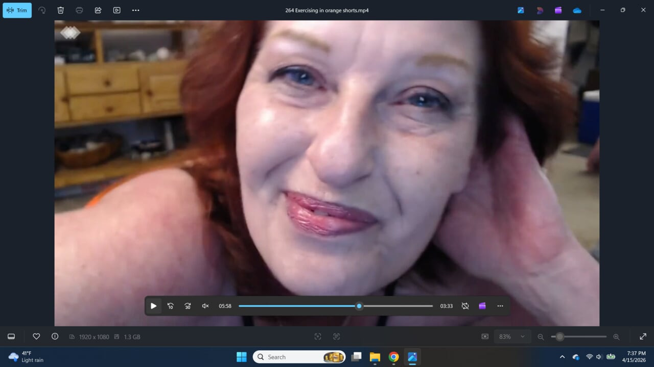 264 DawnSkye1962 Träna i orange rövads Tjock rödhårig pawg