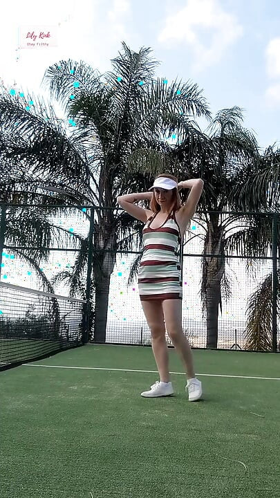 POV Dirty Talking Face Sitting Tennis Court MILF Slut