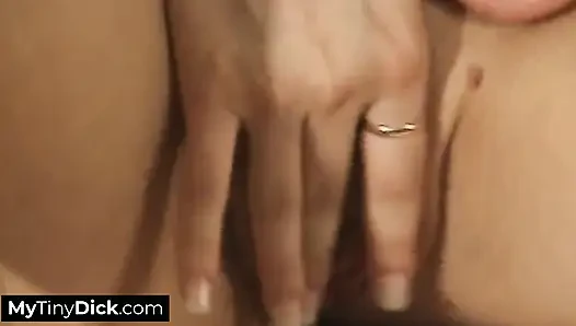 His girl has other plans as she see's her tiny dick boyfriend