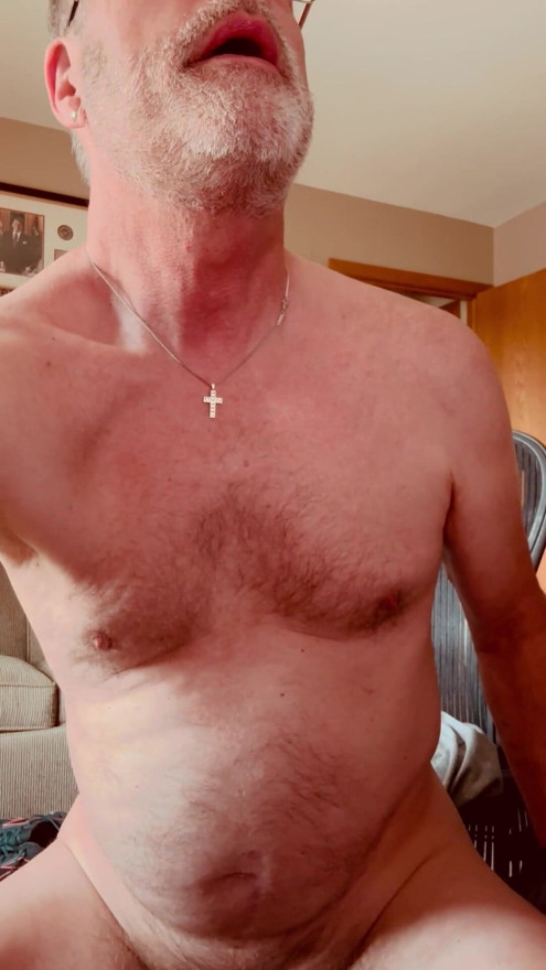 Daddy stoking - adds cock rings and vibrating dildo - cums | Clip 1