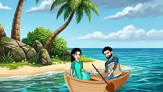 The husband and wife sat in the boat and went to the sea and there the husband fucked his wife with a big penis, a beautiful wife with big boobs.
