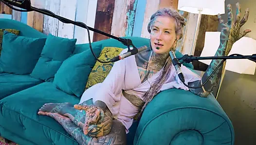 I talk about B - Bordem - ASMR podcast SFW talking goth skinny girl dreadlocks tattoo model inked girl