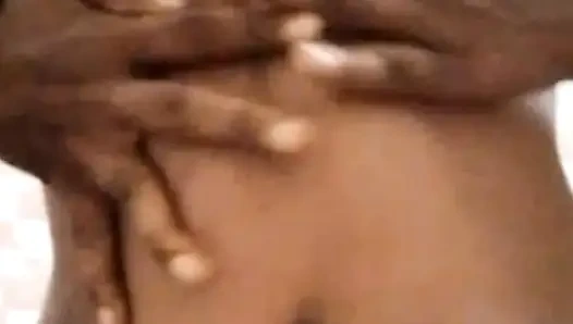 Look how a young girl bathes in the village