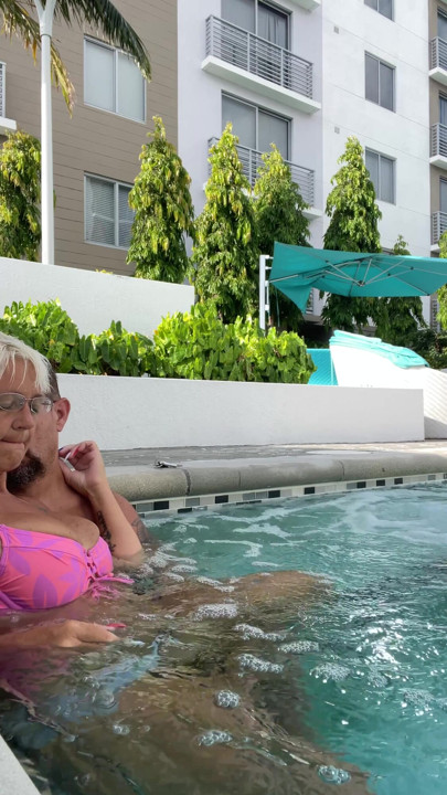 Getting frisky in the hot tub. Boob play. | Clip 1