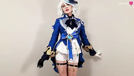 Die versaute Furina von Genshin Impact bevorzugt Athers nahrhaftes sperma, das in ihrer rasierten muschi landen soll