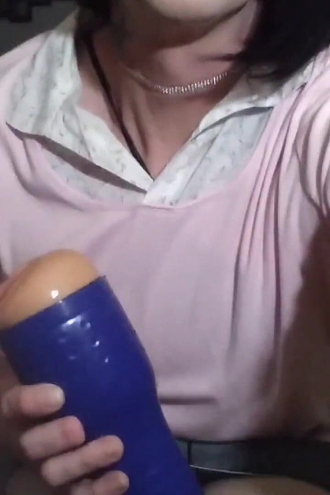 Crossdresser Angel Sapphire fucking her fleshlight