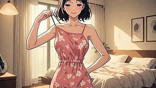 AI Generated Cartoon, Uncensored video of Chubby Puffy Nipples of 18 Year old Hentai MILF, 3D Cartoon Video