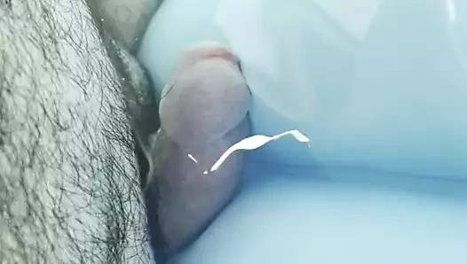 Rubbing cock at the pool