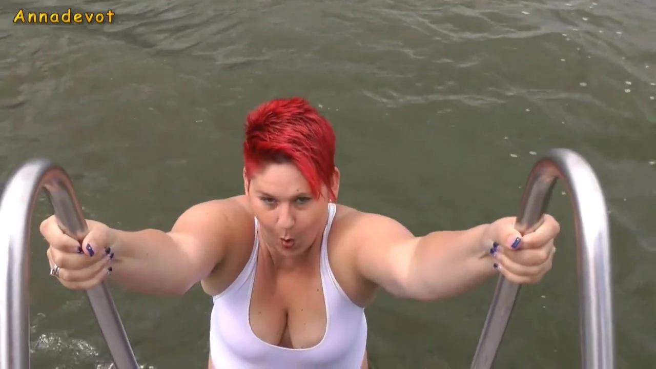 Annadevot - In WHITE SWIMSUIT in the lake