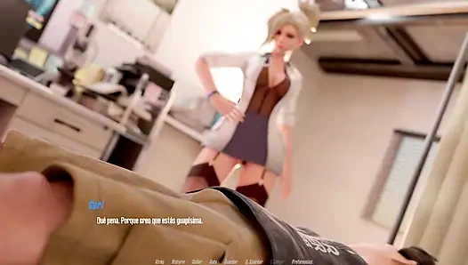 Overwatch XXX - трахаю розовую киску дамы из Overwatch - Маршрут Mercy