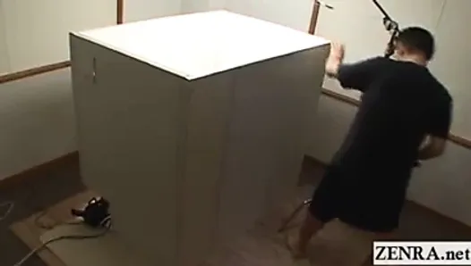 Blindfolded Japanese women escorted into box Subtitles