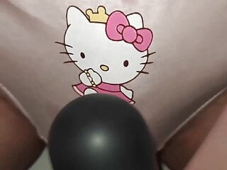 Vibrator cumming inside hello kitty panties