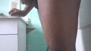 Rubbing my dick to shoot out cum