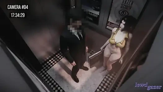 Elevator sex in hentai animated