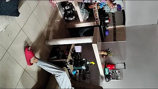 Sex in the kitchen stepmom in denuda pajamas fucking in the house