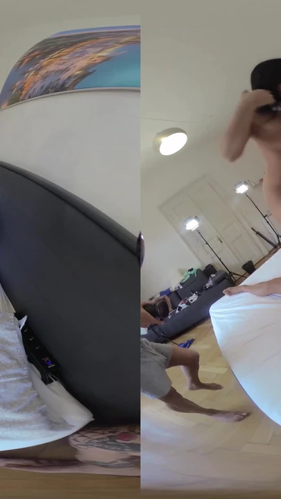 Epic moment from "Katarina Rina - Submissive College Sorority Girl First Threesome - Vr Part One Behind The Scenes"