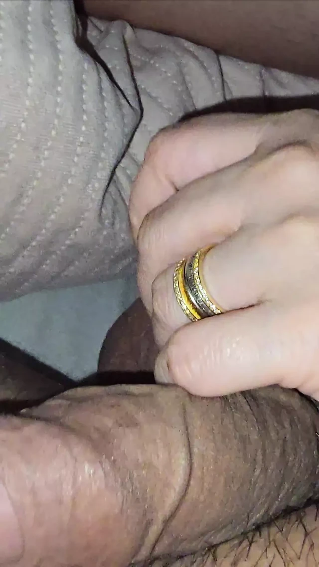 Step mom hand slip into step son dick without telling him