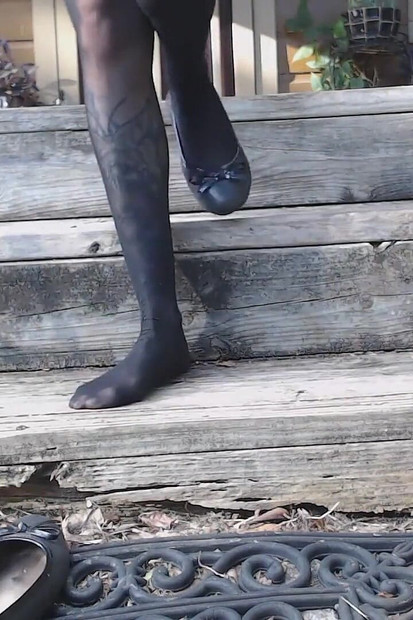 Draußen fuß stampfen auf Treppe in Wohnungen