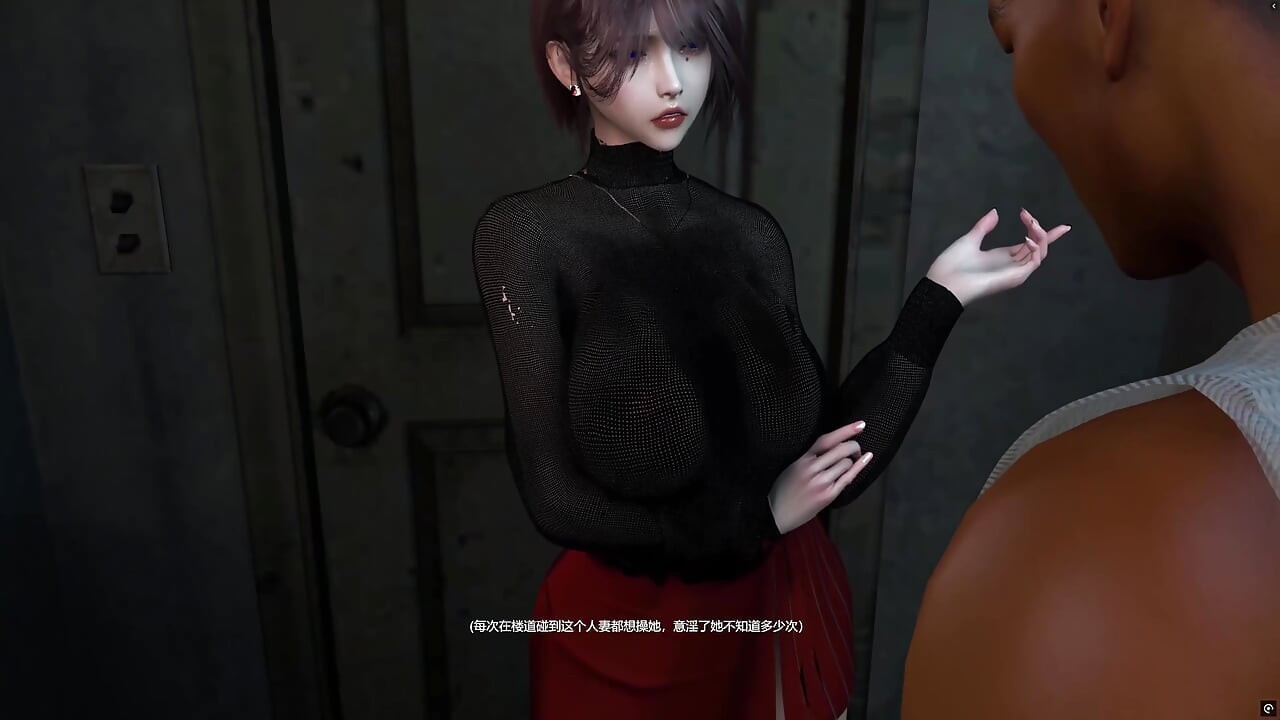 3D Horny Slut Babe Teasing the Old Big Dick Stranger to Fuck Her Pussy