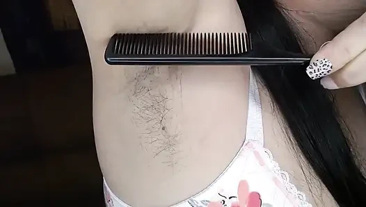 Hairy Armpits Closeup Oiled Combed
