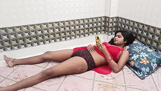 Desi Girl in Red Lingerie Home Sex - Doggy & Missionary Fuck