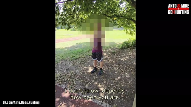 Random Straight Hairy Muscle Runner Convinced to get his first male blowjob