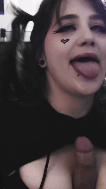 Cute Sexy Goth GF Gives an Ahegao Deepthroat POV BLOWJOB | Clip 1