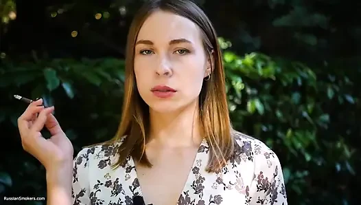 Evgeniya Is Smoking Strong Cigarette