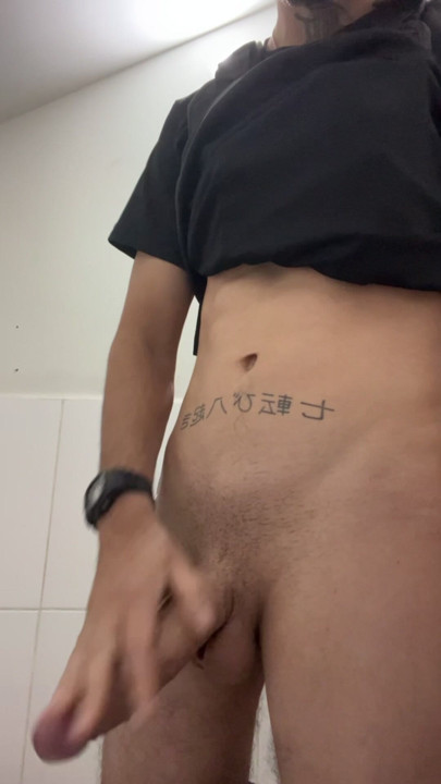 Waiting for my partner in the bathroom, she wants cock