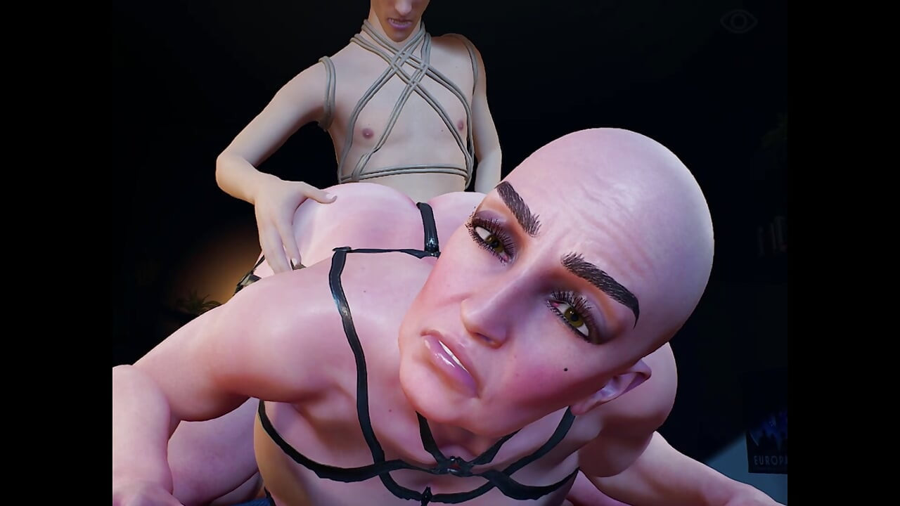 52 Yo Mature Bald Woman with Big Tit and Nipples Fuck Anyoung Artist