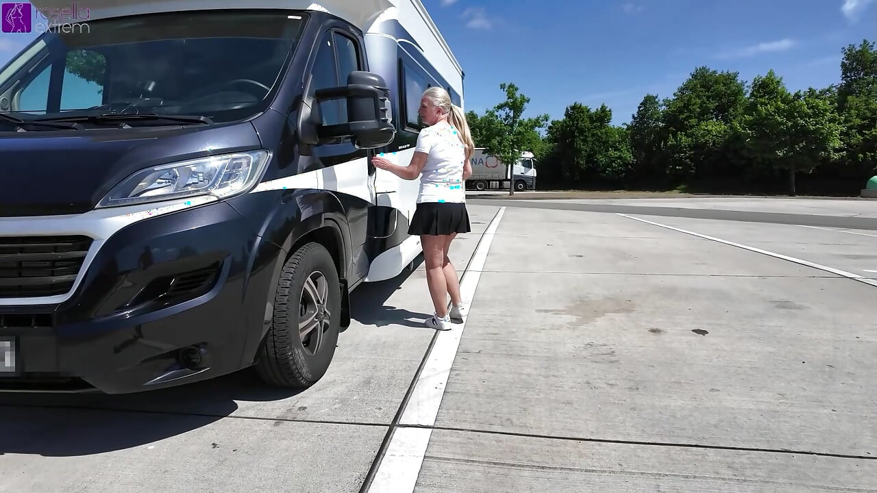 Public AO stranger fuck with creampie and muzzle at a rest area! Full Movie