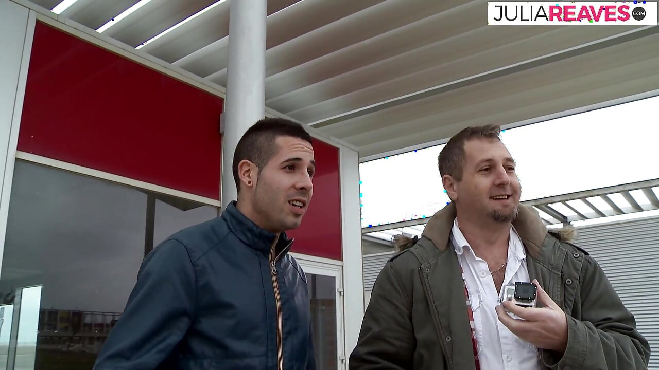 Hot bitch rides a massive cock while sucking another in threesome