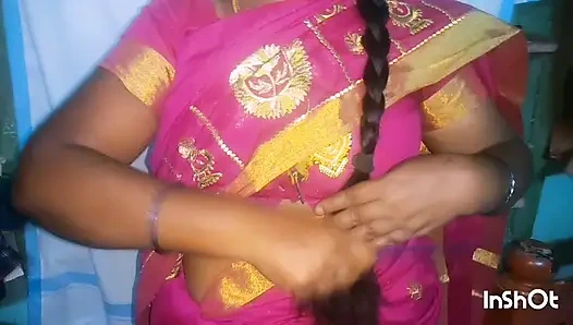 Dicker arsch, tamilische sari-hausfrau, dicke möpse ficken im dorf