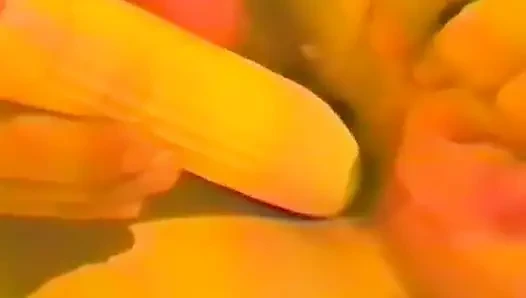 Cewek sange ini lagi asik muasin memeknya pakai mainan seks favoritnya