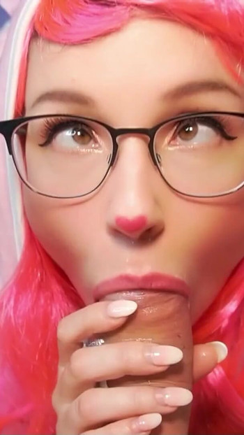 Unforgettable moment from "Petite German Step-Sister give POV Blowjob after Cosplay Event in Costume"