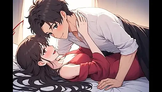 Kartun 3D di animasi ciuman closeup, konten kartun buatan AI, video tanpa sensor gadis anime 18 tahun