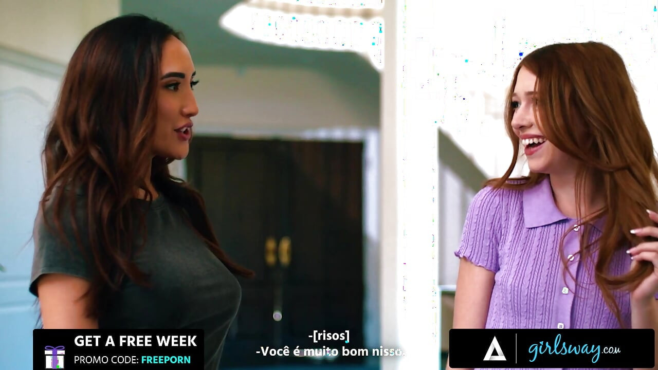 GIRLSWAY - Petite Redhead Myra Moans Seduces Busty Neighbor MILF Chloe Amour - PORTUGUESE SUBTITLES
