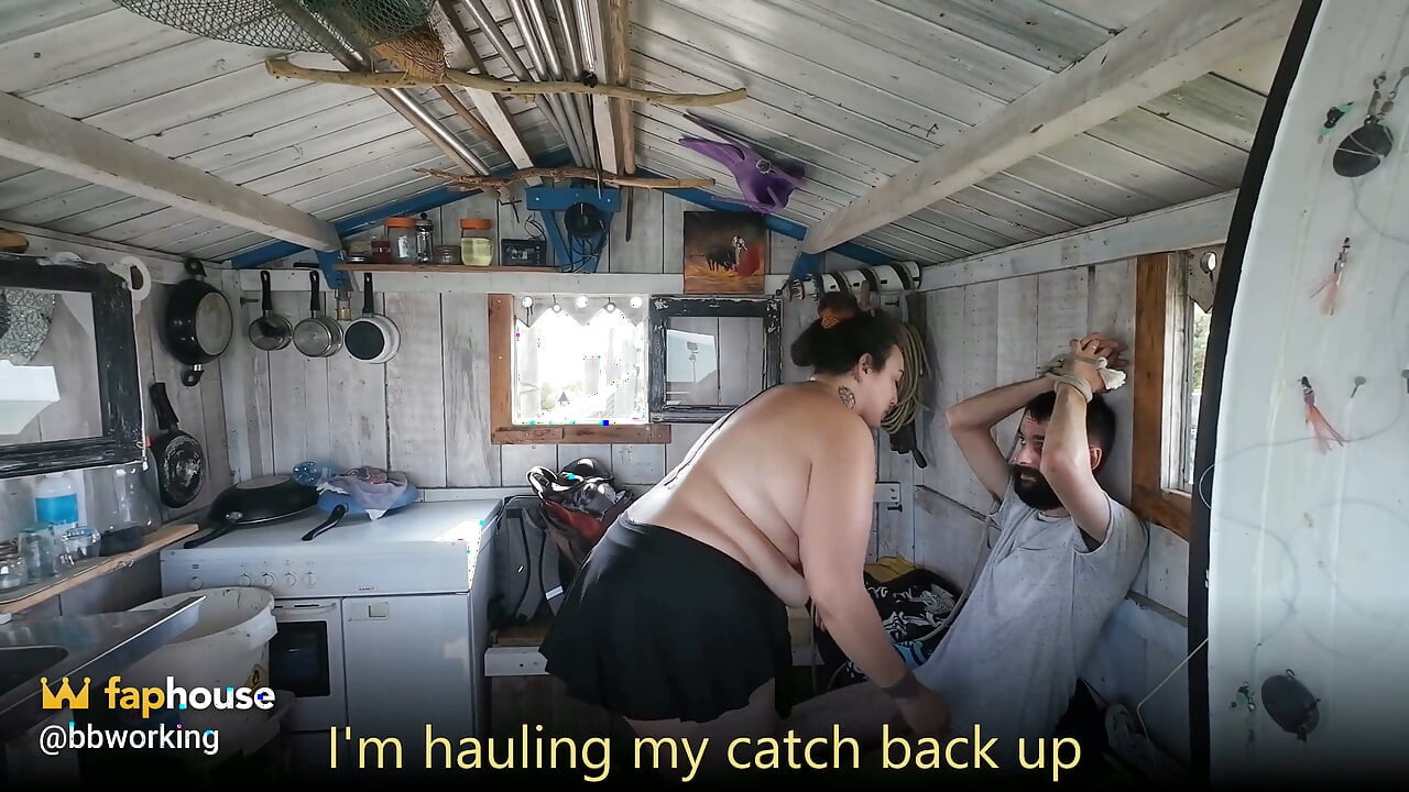 BBW Fisherwoman, Catches & Carries Her Skinny Man - Lift&carry, Bondage, Sex