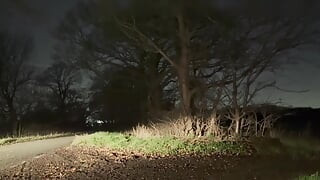 Lots of car pass me when naked wanking outside , the van slowed down for a look