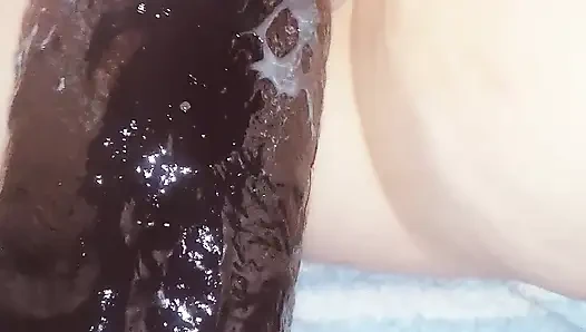 Hot wet milf, piglet has fun with a monster dildo, gets stuffed deep