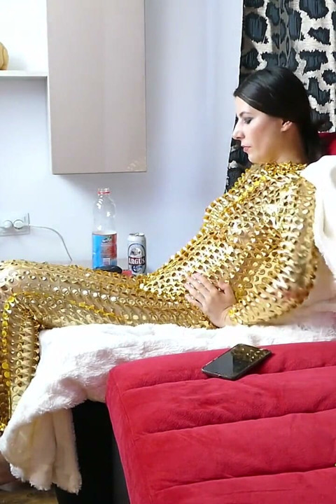 Pee on the floor in an alien costume