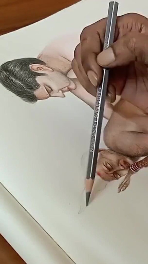 Erotic Art Or Drawing of A Sexy Desi Milf Desi Indian Wife getting painfully ass fucked in doggy style by her young husband | Clip 2