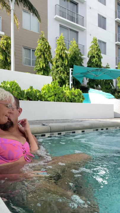 Getting frisky in the hot tub. Boob play. | Clip 1