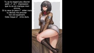Mikasa Ackerman, инструкция по дрочке (на французском)