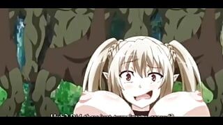 Anime, dessin animé hentai, une fille baise un monstre
