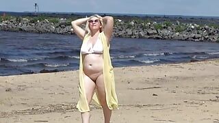 Mommy on beach 4