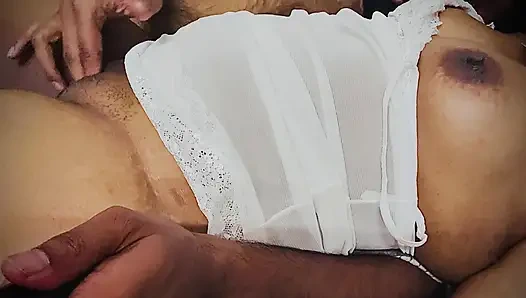 Horny couple role play.Husband fingers wife and the moaning enjoying sounds she makes will make any guy go hard