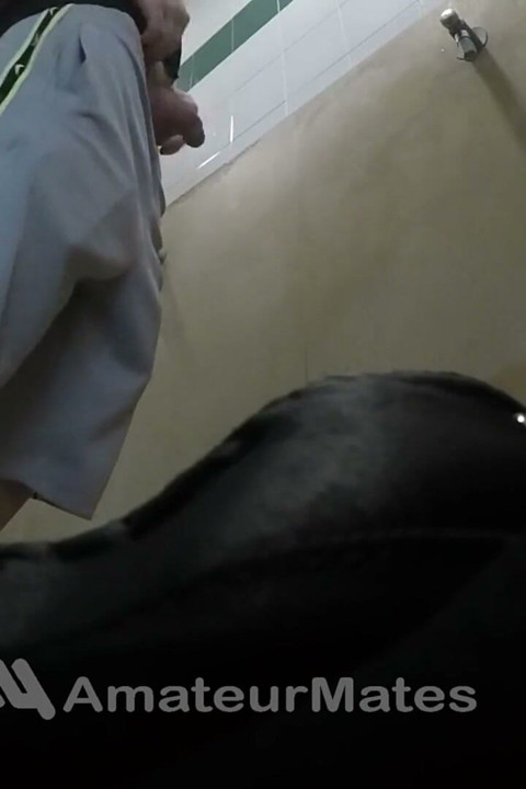 Amateur Str8 Boy Caught Peeing at Public Toilet Urinal